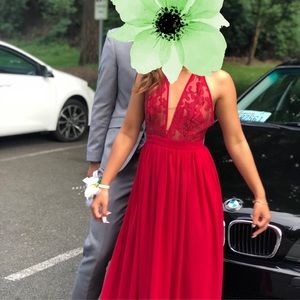 Gorgeous Laced Red Prom Dress